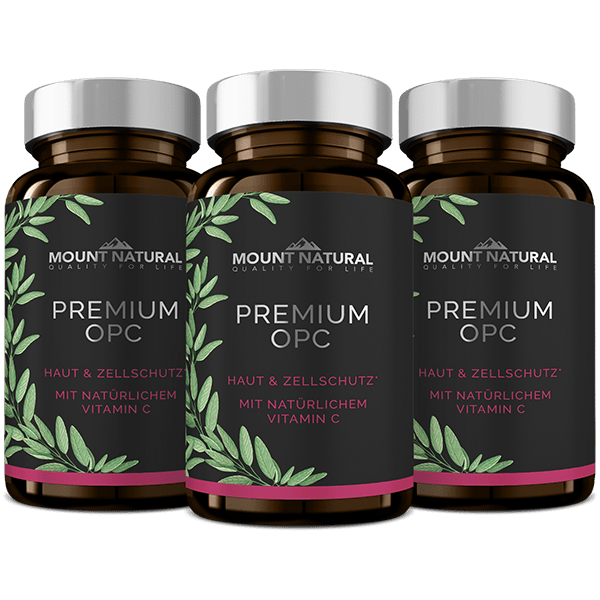 Mount Natural - Premium OPC Haut und Zellschutz mit natürlichem Vitamin C - Produktbild 3er-Paket