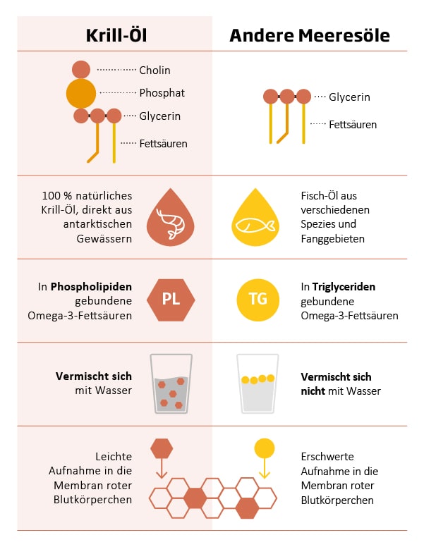 Vergleich Fisch-Öl vs. Krill-Öl